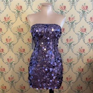 Princess Polly Lavender Sequin Mini Dress
